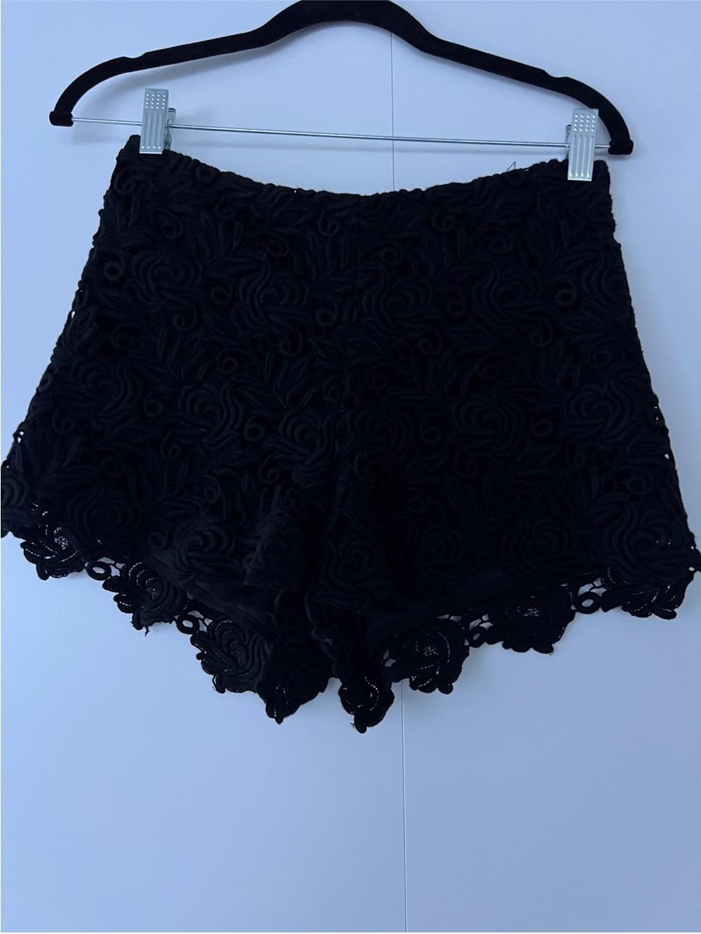 Alexis Black Crochet Lace Shorts